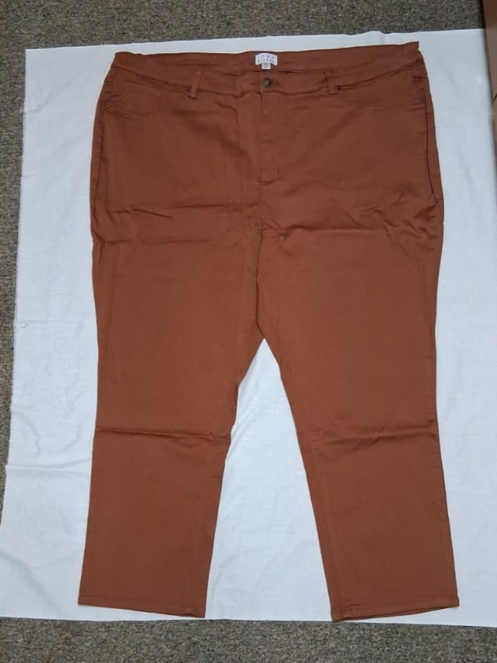 Joan Rivers Stretch Sateen Ladies Pants in Cinnamon Plus 28 Studded 5 Pocket NEW